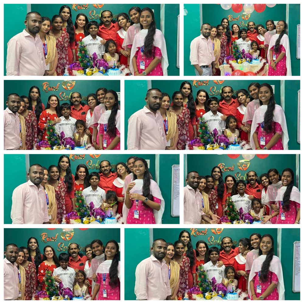 The Real Solution team celebrating Christmas together at the Nagercoil office